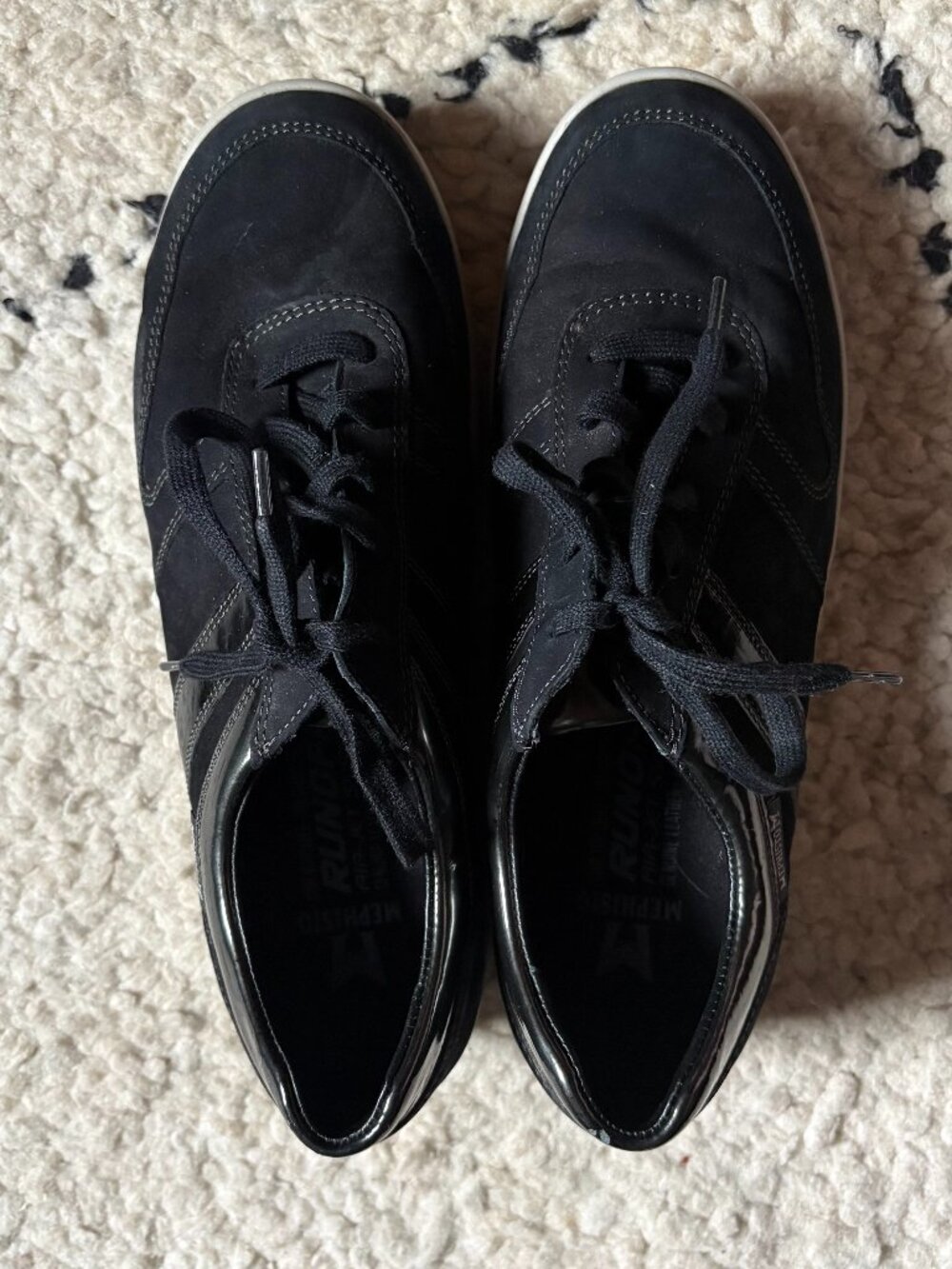 Mephisto Rebecca black nubuck leather comfy walking shoes sneakers women's 8